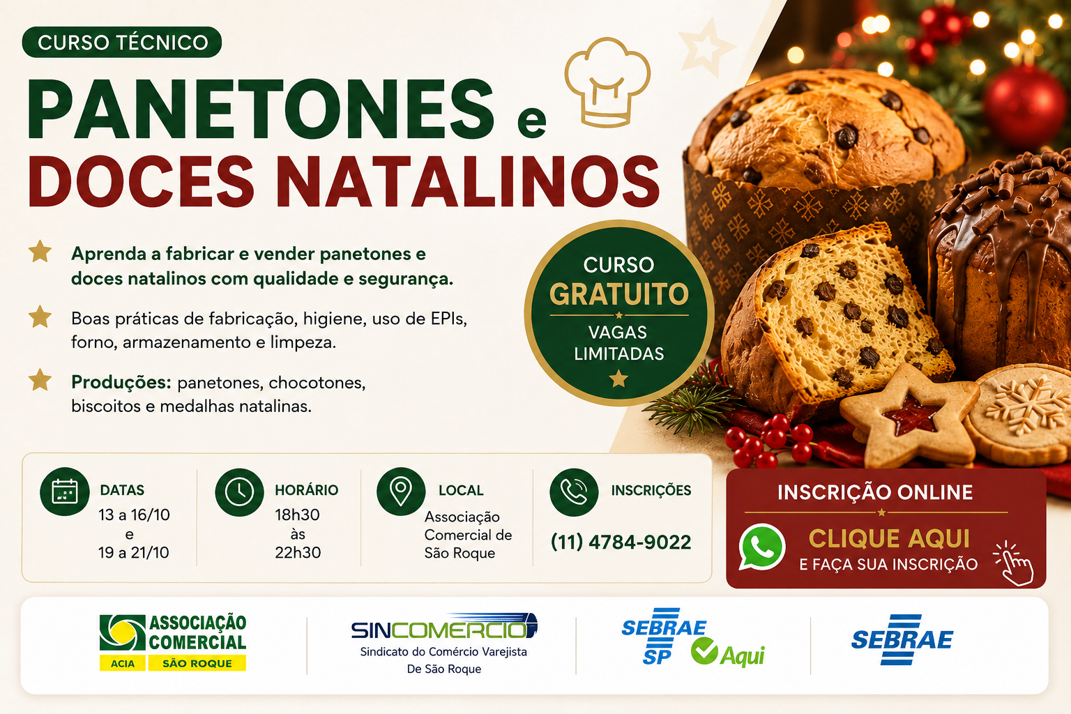 Curso de Panetones e Doces Natalinos
