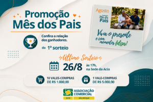 Confira a relação de ganhadores do 1º sorteio da promoção Mês dos Pais