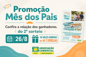 2º sorteio da promoção Mês dos Pais – Confira os ganhadores